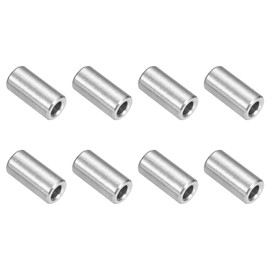 uxcell 8Pcs 304 Stainless Steel Spacer 1/4" OD x 1/8" ID x 1/2" Length(6x3x13mm) Screw Standoff Bushing Plain Finish Unthreaded Round Metal Spacer for M3 Screws Bolts and Rods, Silver