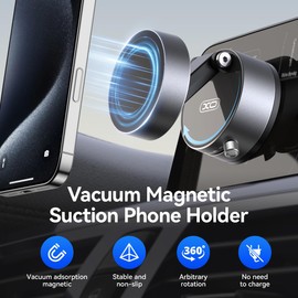 XO Simple is Beauty Vacuum Magnetic Suction Phone Holder,Upgraded 360 Adjustable Suction Cup Car Phone Mount,Hands-Free Cell Phone Holder for Car/Gym/Mirror/Smooth Surface,Compatible with iPhone 16/15/14/13/12 Series