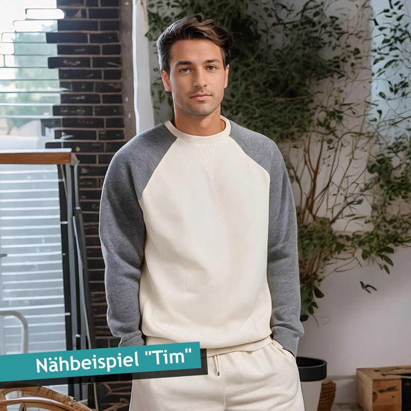 JULENDO Men's Sewing Pattern Raglan Jumper "Tim" Size 44-60 (XXS-4XL)