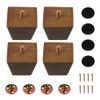 Laroal Furniture Legs 2 Inch/50mm Set of 4 Square Solid
