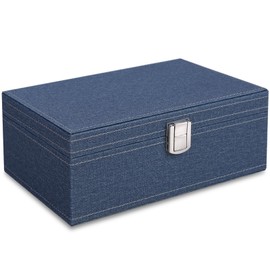 Smart Key Radio Block Case, Radio Wave Blocking Box, Relay Attack Prevention, Key Case, Key Box, Luxury Car Theft Prevention (Box) (Navy)