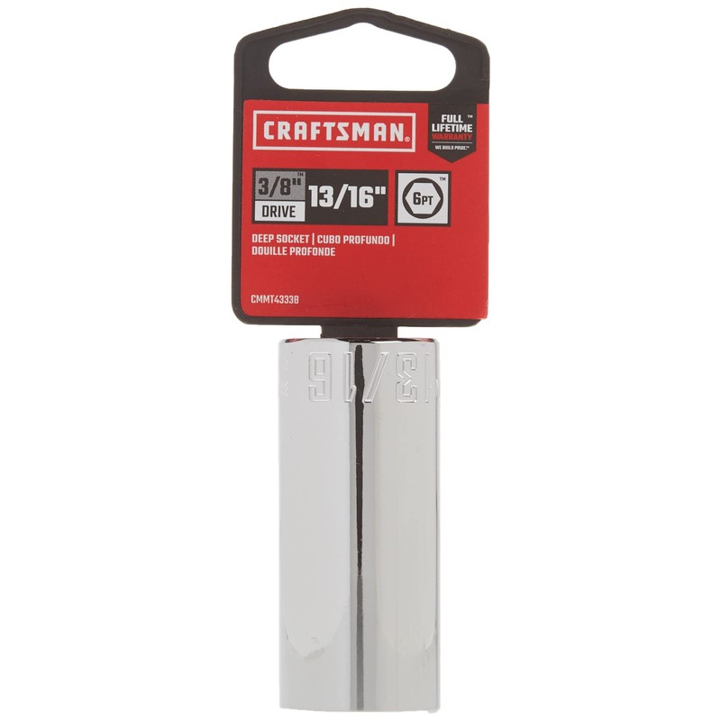 CRAFTSMAN Deep Socket, SAE, 3/8-Inch Drive, 13/16-Inch, 6-Point (CMMT43338)