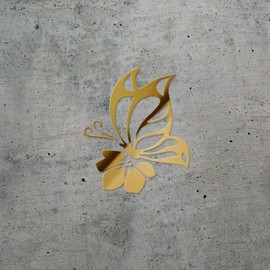 Transparent Decal Stickers of Symbol Butterfly Flower (Metallic Gold) Premium Waterproof Vinyl Decal Stickers for Laptop Phone Accessory Helmet Car Window Mug Tuber Cup Door Wal ANDstic077375GO040522