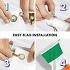 G128-6 Feet Spinning Flagpole (White) Ireland 150D Flag Brass Grommets