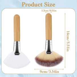 4 Stück Fächerpinsel Blush Pinsel, Makeup Brushes, Weich Hautfreundlich Maskenpinsel mit Langem Griff, Professionell Schminkpinsel für Frauen, Mädchen, Make-Up