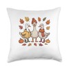 Fall Goose Trio Autumn Pumpkin Leaves Cozy Sweater Weather Throw