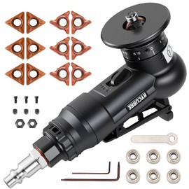 RYCUBRE Pneumatic Chamfer Tool - Mini Air Chamfering Machine with 6 C Blades, 6 R Blades & 6 Bearings, 45 Degree Deburring Tool for Metal, Wood, Acrylic - Air Beveling Tool for Precision Work