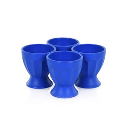 Mintra Home Unbreakable Cups and Tumblers 4pk (Bold Collection) - Dark Blue, 65ml (2oz) Cup, Egg Cup for Hard and Soft Boiled Eggs, Stand Holder, Shot Glass