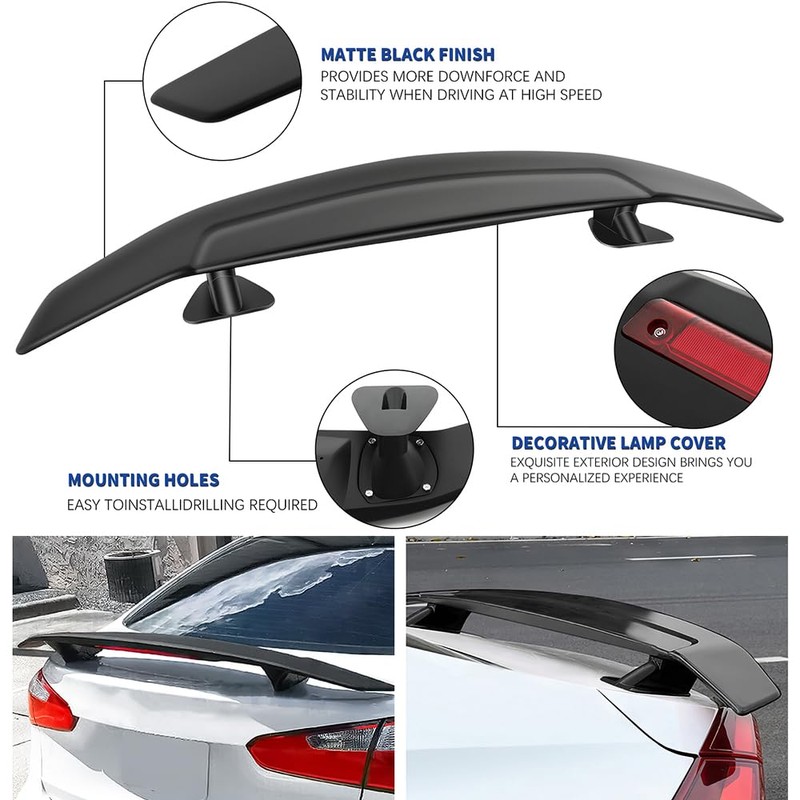 DREAMIZER 47" Universal Car Rear Trunk Spoiler Wing Matte Black