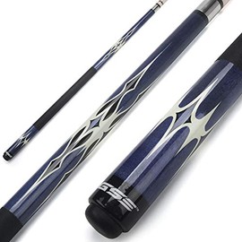GSE 58" 2-Piece Canadian Hardwood Maple Billiard Pool Cue Stick with 12mm Leather Tip (Blue, 20oz)