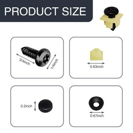 Jewkot 4 PCS Car Anti Theft Licence Plate Screws Combo Set, SS Rustproof Torx Security Tamper Resistant Tapping License Plate Bolts Fasteners, Safety Accessories, Suitable for Most Cars (Black)
