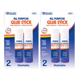 BAZIC Premium Glue Stick 21g/0.7 Oz, Multi-Purpose Acid Free, Glue Sticks, for Photos Paper Kids Art Craft at School Home Office (2/Pack), 2-Packs