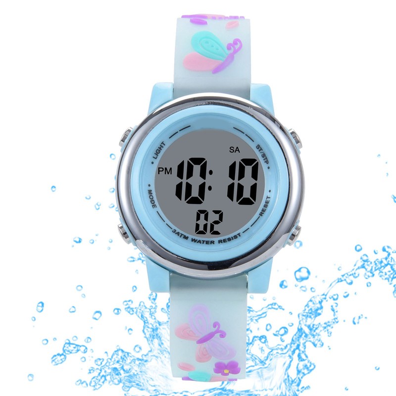 LED Kids Watch Waterproof Backlight Cartoon Digital Child Watch with