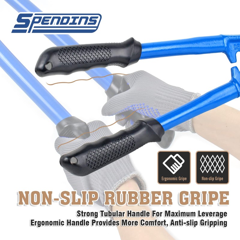 SPENDINS Bolt Cutter with Drop Forged Cr-Mo Alloy Steel Blades,with