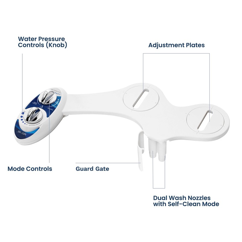 LUXE Bidet NEO 185 - Dual Nozzle, Self-Cleaning, Non-Electric Bidet