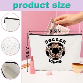 4PCS Soccer Cosmetic Bag, Coach & Team Gifts, Accessories for Women & Lovers - Travel Toiletry Bag with Zipper Pouch