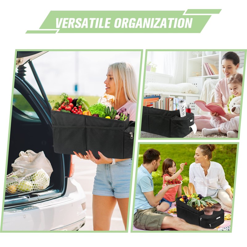 FUNNy elf Passenger Seat Organizer, Collapsible Car Storage with Partitions