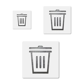 Trash Can, quality mylar stencil pack in 3 sizes, reusable for crafts and diy projects CCSTE-22892