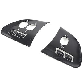 Car Steering Wheel Button Frame Covers Trim Sticker Suitable for Jaguar XF 2012-2015, Car Steering Wheel Button Cover, Car Interior Decoration (Black)