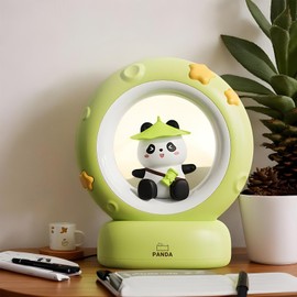Kids Night Light,Moon Panda Bedroom Lamp - Cute Cartoon Tap Control 3 Brightness Levels Light for Adults Teen Room Boys Bedroom Decoration