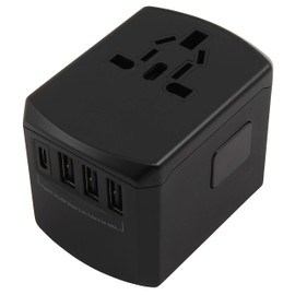 MC Power Travel Adaptor for 150 Countries, Wide Range Input, Automatic Output Voltage Adjustment, 3 x USB-A + 1 x USB-C