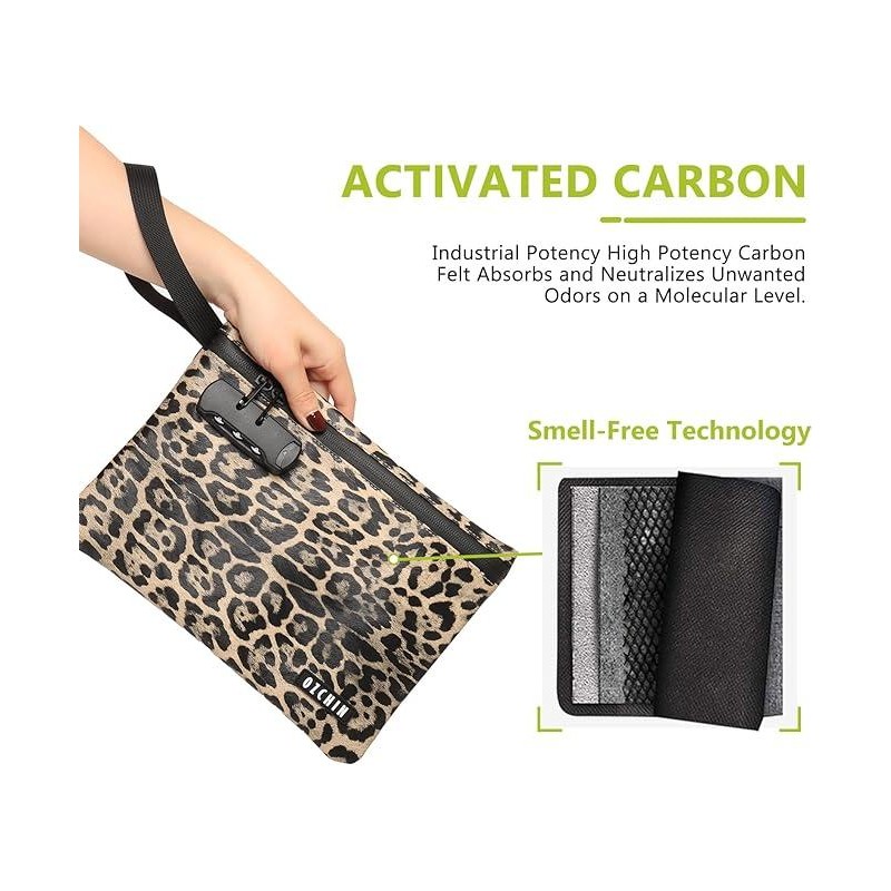 OZCHIN Smell Proof Bag with Combination Lock 10'' X 7''
