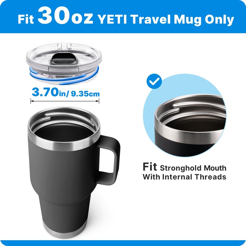 Bluwing 30 oz Replacement Screw Top Lid for YETI TraveI