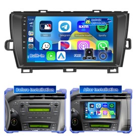 [4+64G] Hikity Android 15 Car Stereo for Toyota Prius 2010-20157 with Wireless Carplay Android Auto, 9'' IPS Touch Screen Radio Bluetooth Mirror Link GPS WiFi SWC AI DSP/FM/RDS/32EQ Backup Cam+Mic