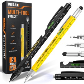 WEARXI Gifts for Dad, Stocking Stuffers Gifts for Men Adults, 9 in 1 Multitool Pen Dad Gifts, Christmas Gifts for Men, White Elephant Gifts, Birthday Gifts for Mens Husband (Dad Gifts Special Version)