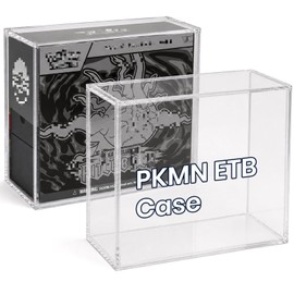 Acrylic PKMN ETB Protector Case, 5mm Thick Clear Magnetic Display Case