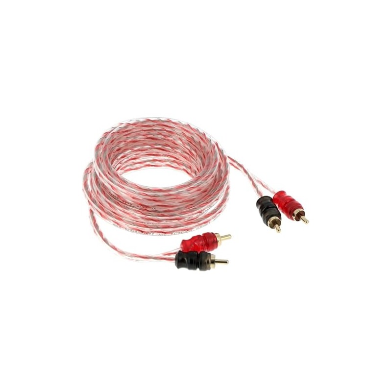 maxxcount 2-Channel RCA Cable 3 m Transparent Red with Short