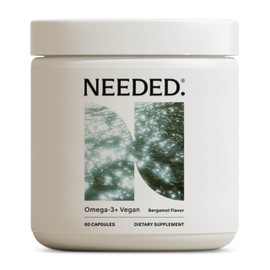 Needed. Needed. Vegan Omega-3 DHA & EPA Supplement - 500mg Omega-3 + 100mg Choline, Plant-Based Capsules, Sustainably Sourced Algae Oil, 2 Capsules Daily, 30-Day Supply