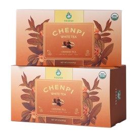 TEAFAY Organic Chenpi White Tea – 20 Count (40 Cups), 100% Natural, Handpicked, Whole Leaf Pyramid Tea Bags, Individually Wrapped, Refreshing Citrus Aroma, Caffeinated, Eco-Friendly
