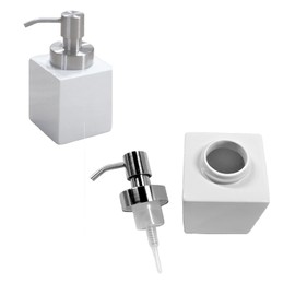 Senko White Cube Soap Bottle (Muss Type), White