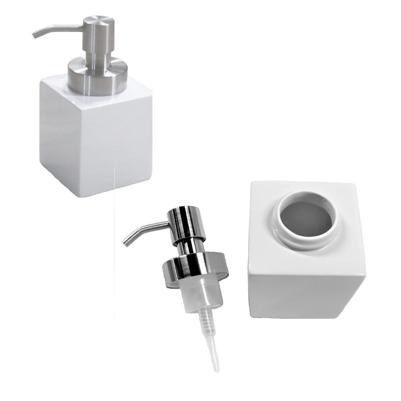 Senko White Cube Soap Bottle (Muss Type), White