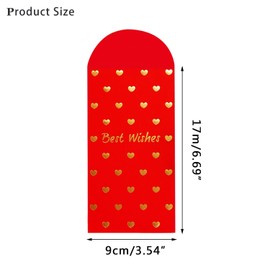 30 Pack Lucky Red Envelopes with Heart and Best Wishes Design - Chinese New Year Envelopes Chinese Red Envelope Bulk Money Envelopes for Cash Gifts Ideal for Sharing Joy and Blessings