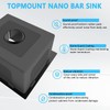 13 x 15 inch Drop in Bar Sink Black, Small
