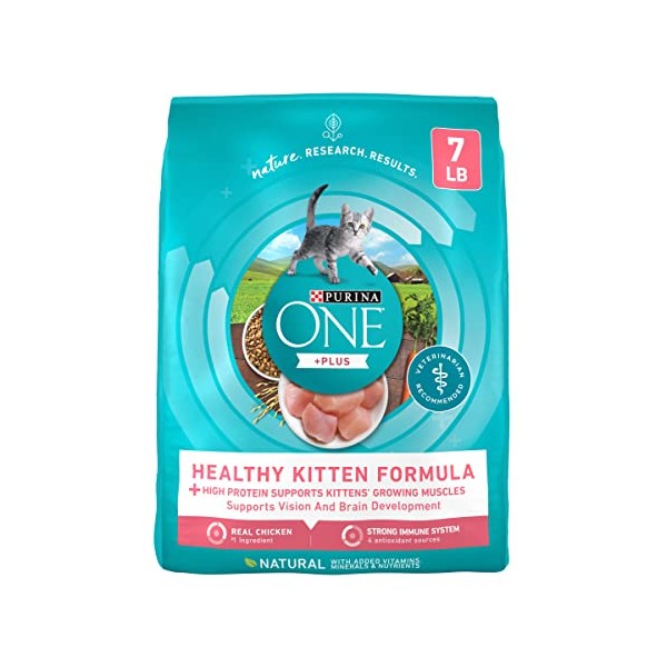 Purina ONE High Protein, Natural Dry Kitten Food, +Plus Healthy Kitten Formula - 7 lb. Bag