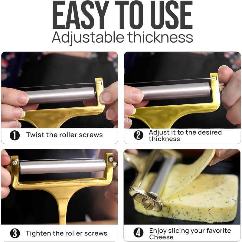 Zulay Kitchen Cheese Slicer With Adjustable Thickness – Heavy Duty