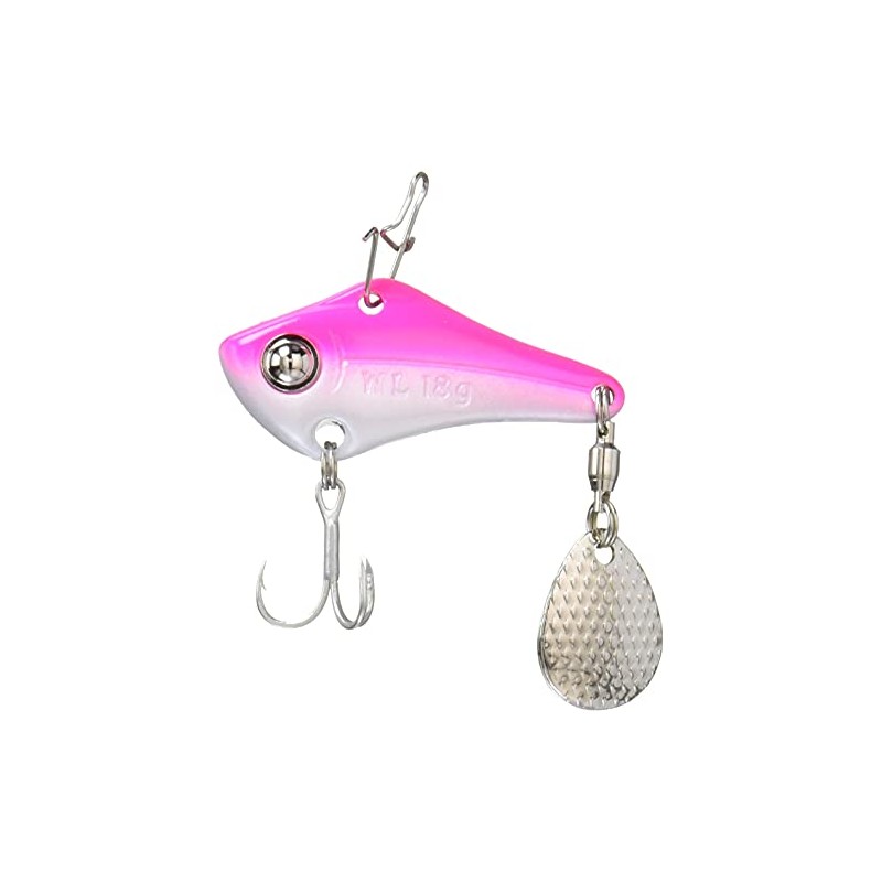 Water Land Spin Sonic Lure, 0.6 oz (18 g), Pink/White