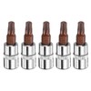 HARFINGTON 5pcs T27 Torx Bit Socket 1/4" Square Drive Star