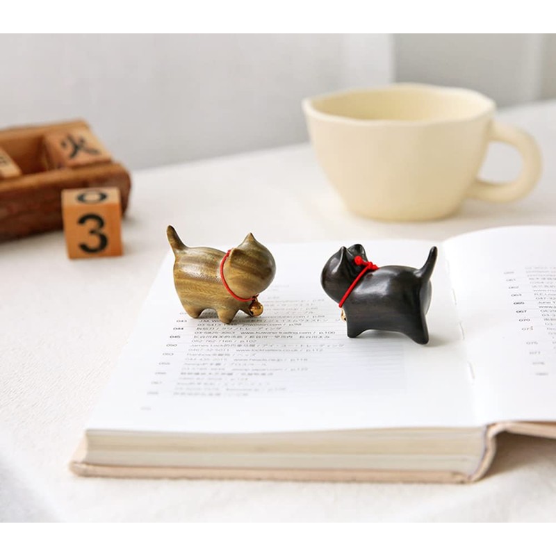 WOWTAC Cat Figurine, Wooden, Cat Goods, Gardening Cats, Gift Box