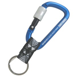 Tough Label VEX-153 Locking Carabiner with Strap, 0.3 inches (8 mm), Blue x Black