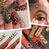 GZMAYUEN 3D Flatback Beads Silver and Gold, 3D Half Beads
