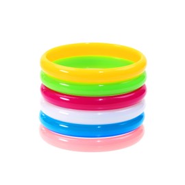 PPhtony Resin Bracelets 6Pcs Retro Candy Color 80s 90s Costume Party Wrist Band Play Bracelets Plastic Jewelry Ring for Boys Girls Women Men