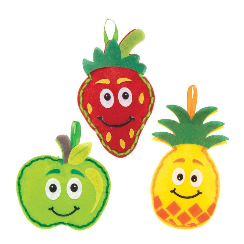 Baker Ross FE477 Fruit Sewing Decoration Kits - 4 Pieces