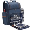 Picnic Backpack for 4,Picnic Basket Set,Leakproof Picnic Bag,Beach Cooler Backpack