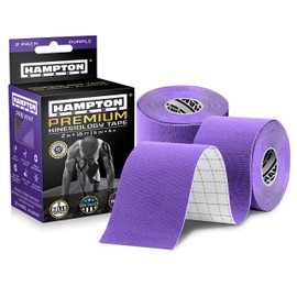 Hampton Adams | As Seen on Shark Tank | Elastic Kinesiology Tape (2-Pack) | Uncut Athletic Tape Supports & Protects Muscles Knees Shoulders & Plantar Fasciitis | Waterproof Hypoallergenic (Purple)