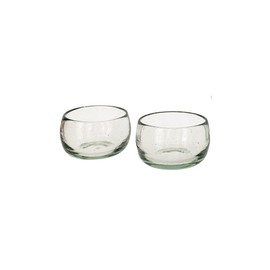 The Curated Pantry Hand Blown Mezcal + Tequila Glasses | Copitas Made in Mexico - Set of 2 (5 Colors Available) (4 Fl OZ, Clear)