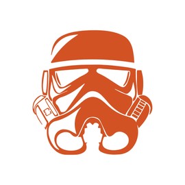 Stormtrooper Helmet Silhouette Vinyl Sticker Car Decal (6" Orange)